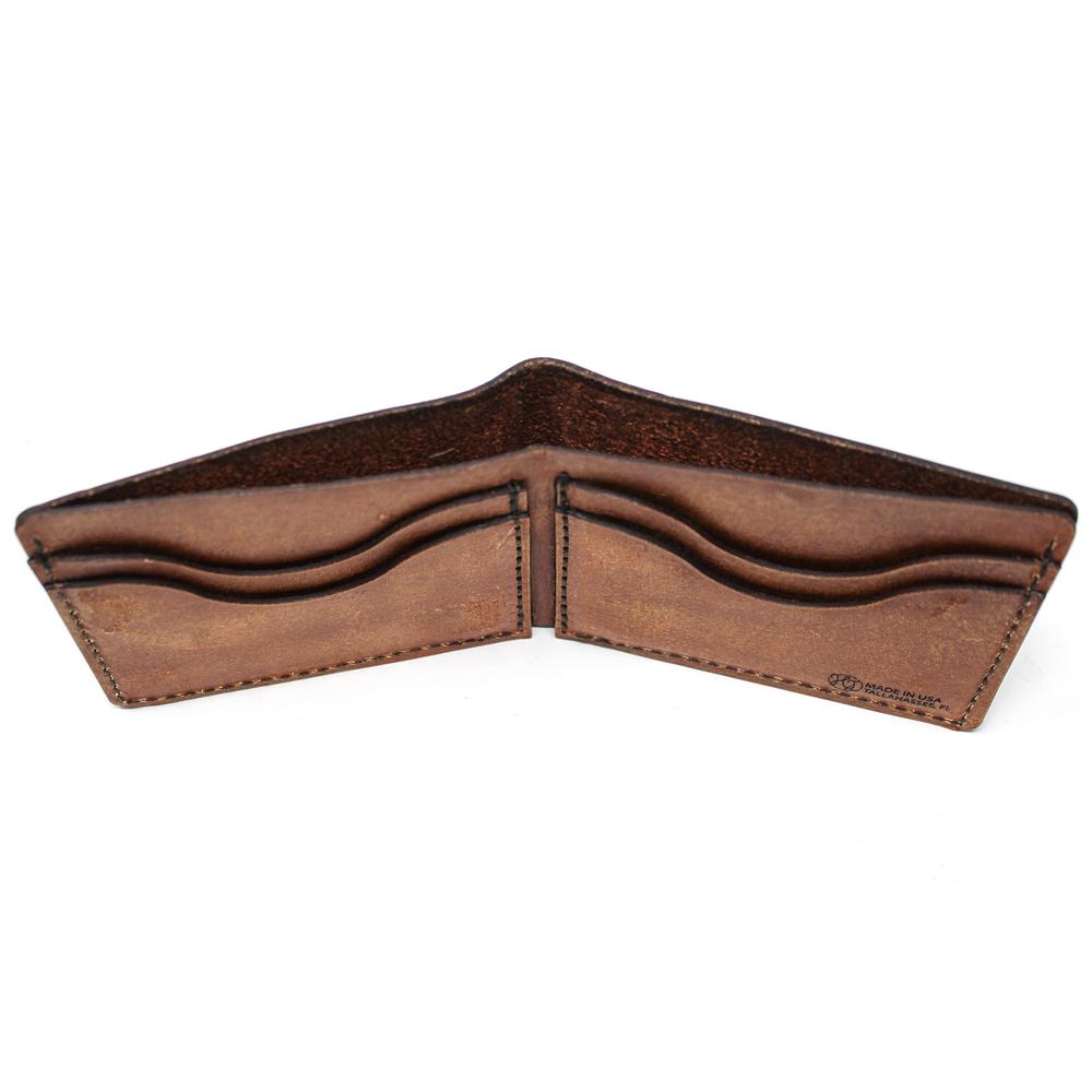 Handcrafted Whitetail Glance Leather Bill Fold Wallet - Made to Order in USA