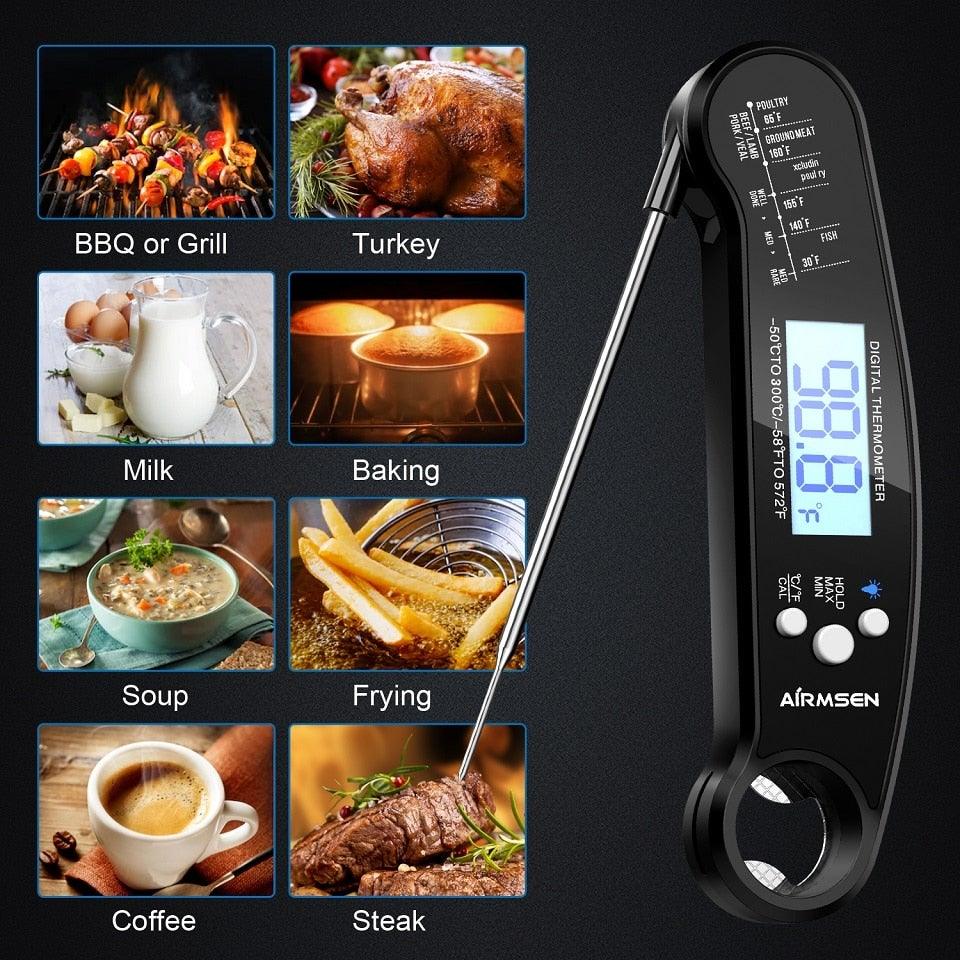 Food Kitchen Thermometer For Barbecue Grill - Waterproof Instant Read