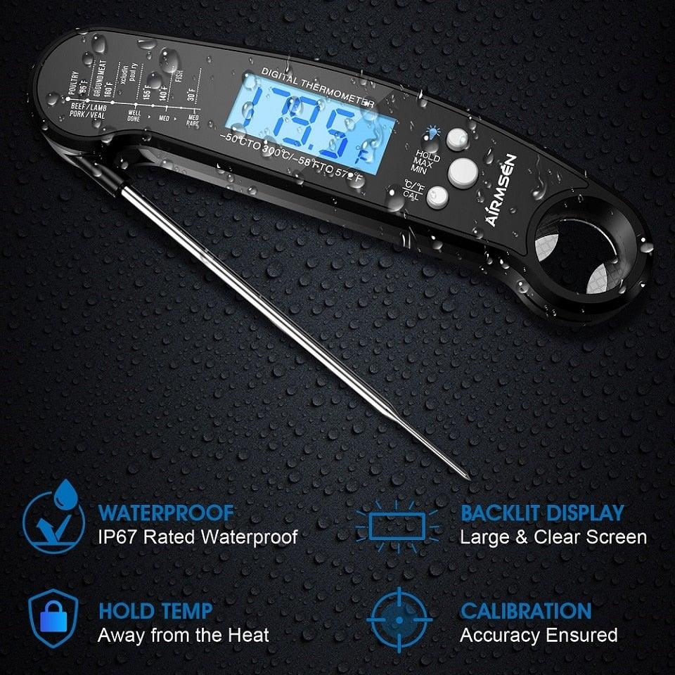 Food Kitchen Thermometer For Barbecue Grill - Waterproof Instant Read